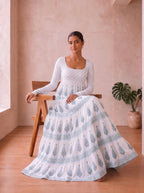 Akshara Blockprint Tiered Anarkali Set - 3