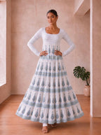 Akshara Blockprint Tiered Anarkali Set - 3