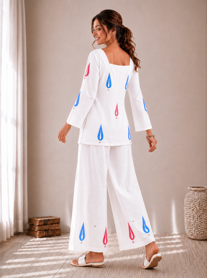 Ishani Leaf Blockprint  Co-ord Set - 2