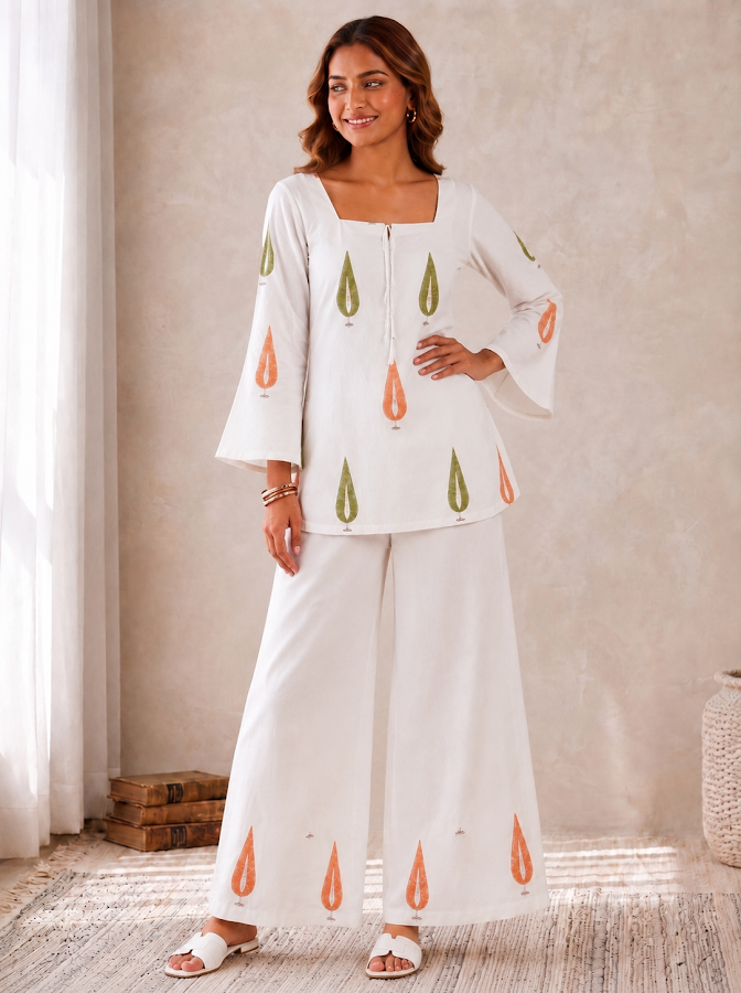 Ishita Leaf Blockprint  Co-ord Set - 2