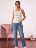 Green Blockprint Cotton Corset Top