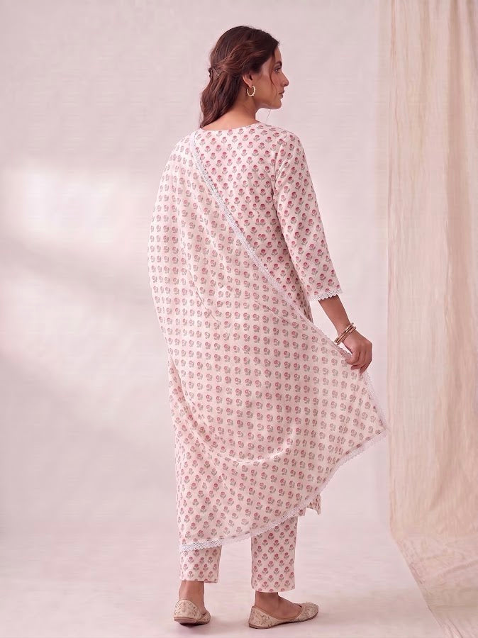 Aarzoo Blockprint Red Kurti Set - 3