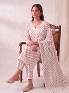 Aarzoo Blockprint Red Kurti Set - 3