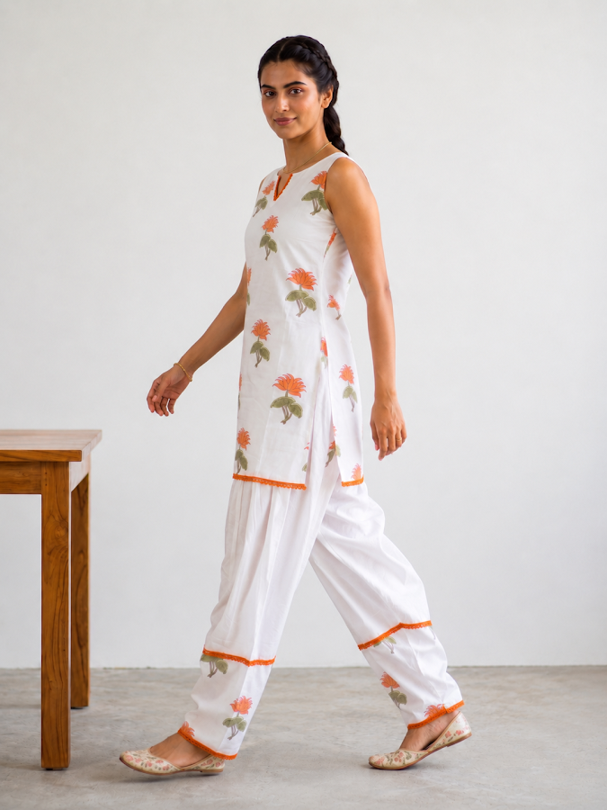 Nisha Blockprint Farsi Corset Set - 2