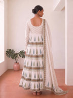Akshita Blockprint Tiered Anarkali Set - 3