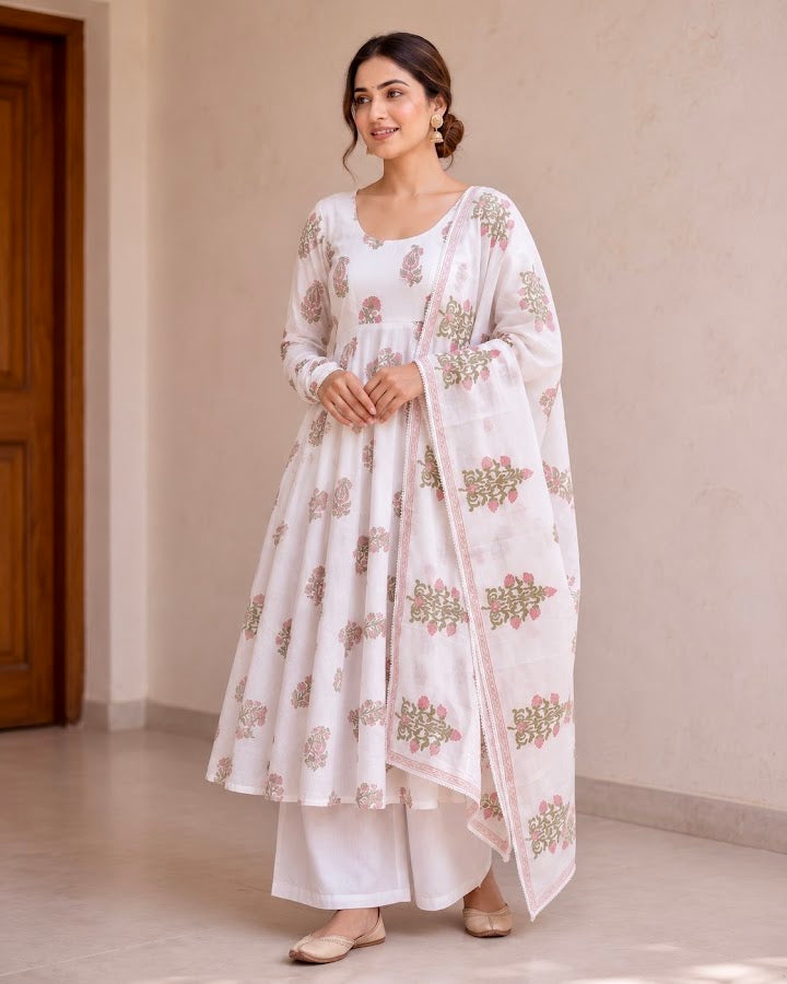 Shreya Blockprint Anarkali Set - 3