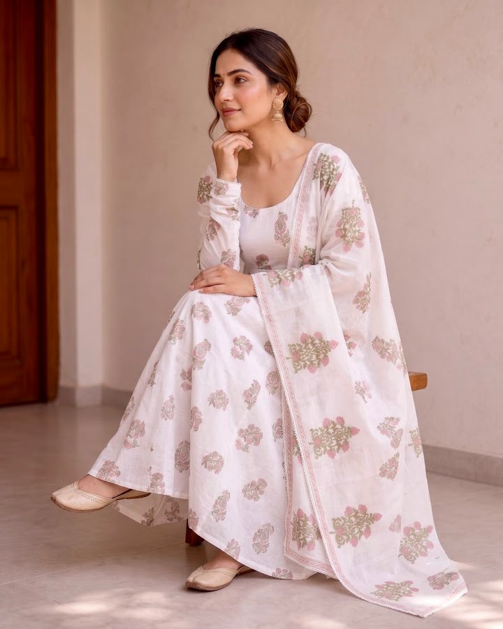 Shreya Blockprint Anarkali Set - 3