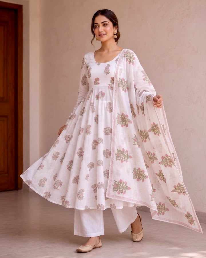 Shreya Blockprint Anarkali Set - 3