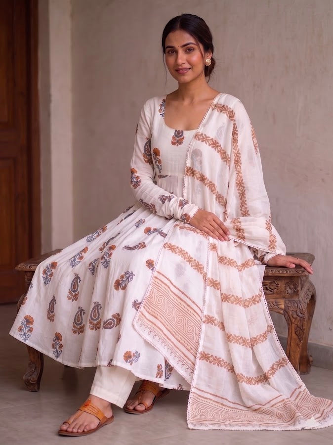 Priya Blockprint Anarkali Set - 3