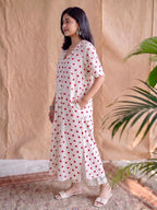 Red Blockprint Kurti Palazzo Set - 2