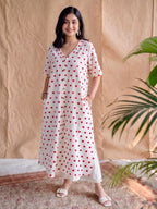 Red Blockprint Kurti Palazzo Set - 2