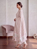 Aarzoo Blockprint Red Anarkali Set - 3