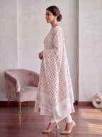 Aarzoo Blockprint Red Anarkali Set - 3