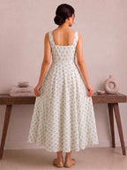 Shivi Blockprint Green  Midi Dress