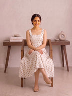 Shivi Blockprint Brown Midi Dress