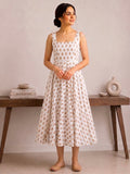 Shivi Blockprint Brown Midi Dress