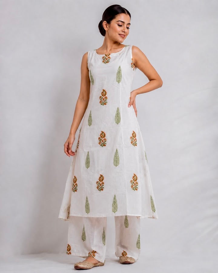 Ishra Blockprint Kurti Palazzo Set - 2