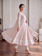 Aarzoo Blockprint Red Anarkali Set - 3