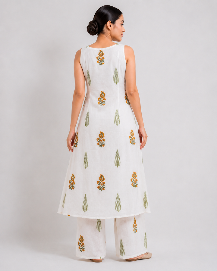 Ishra Blockprint Kurti Palazzo Set - 2